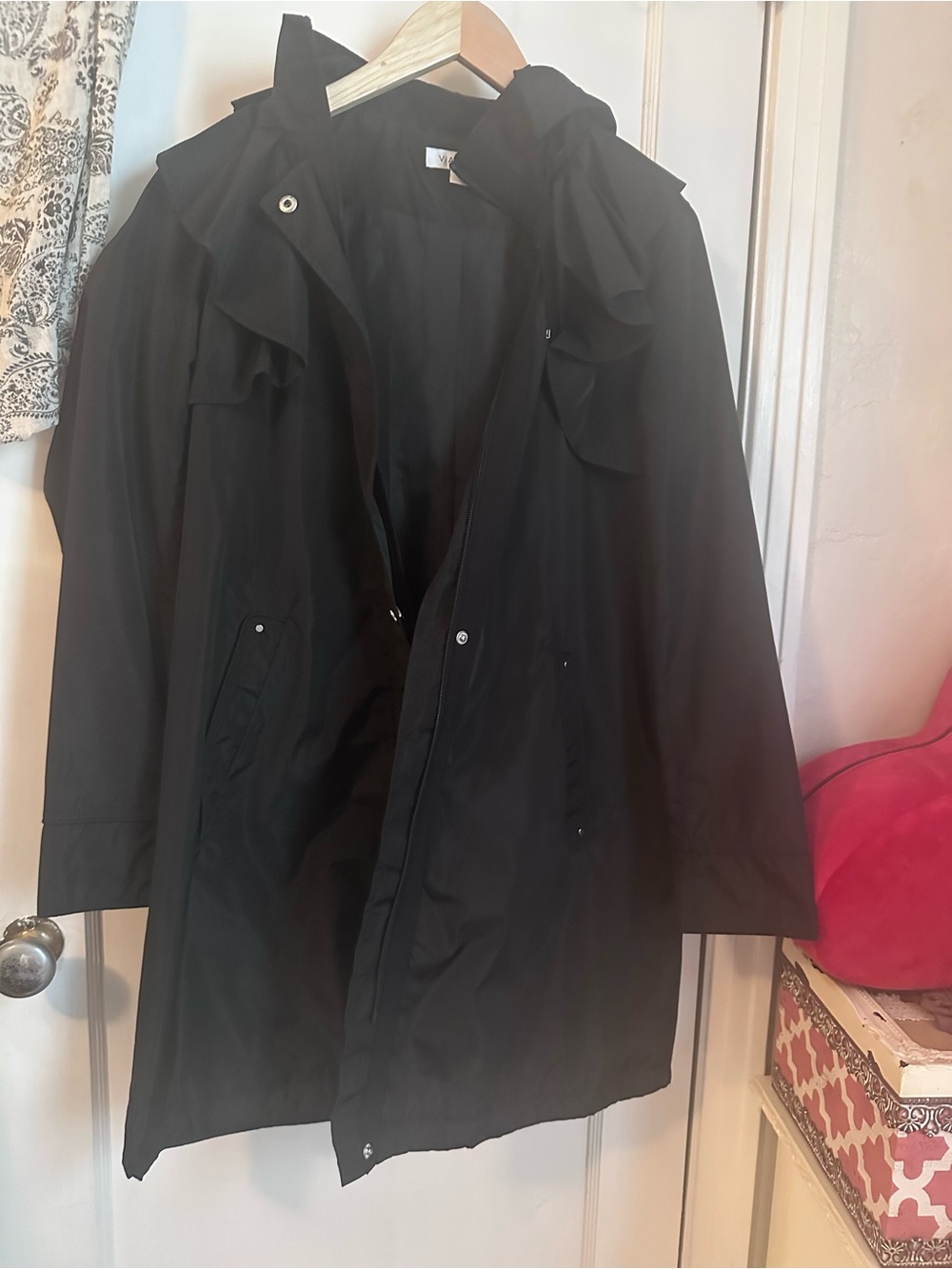 Via Spiga Black Hooded Trench Coat